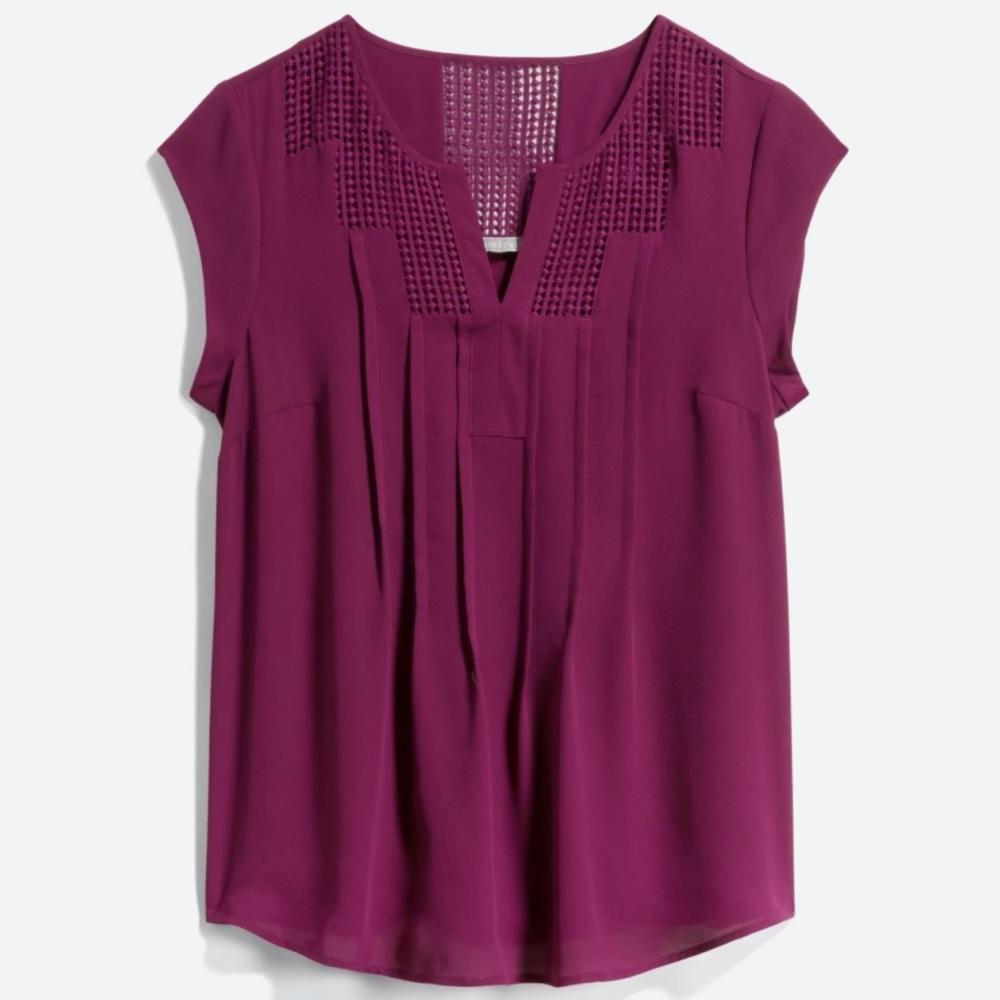 NWT DANIEL RAINN - Estefany Lace Detail Split Neck Blouse